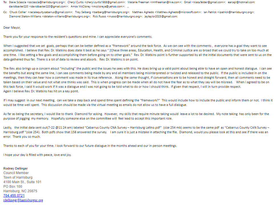 Rodney Dellinger and Steve sciascia emails